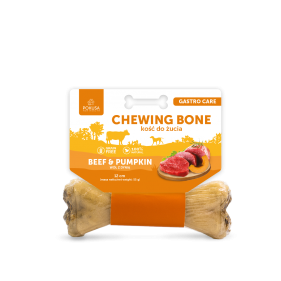 Natural chew that supports the dog's digestive system and provides long-lasting entertainment  
 Key features:  
 
 natural, undyed cowhide... PREMIUM SELECTION chewing bone GASTRO CARE