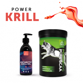 POWER KRILL - 15% - Antarctic Krill Oil 250 ml + PowerDog BCAA Pure 250 g