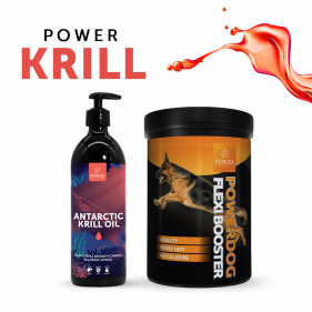 POWER KRILL - 20% - Antarctic Krill Oil 500 ml + PowerDog Flexi Booster 350 g