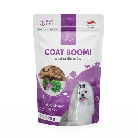 Ciastka dla psa- Coat Boom! - piękna sierść i skóra