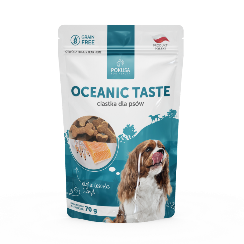 Ciastka dla psa - Oceanic Snacks - kryl i olej z łososia
