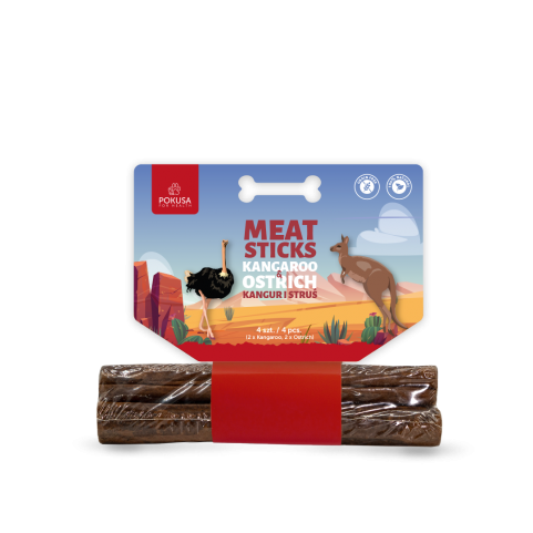 FEEL THE WILD - Paluszki mięsne - Meat sticks: 2 x kangur i 2 x struś