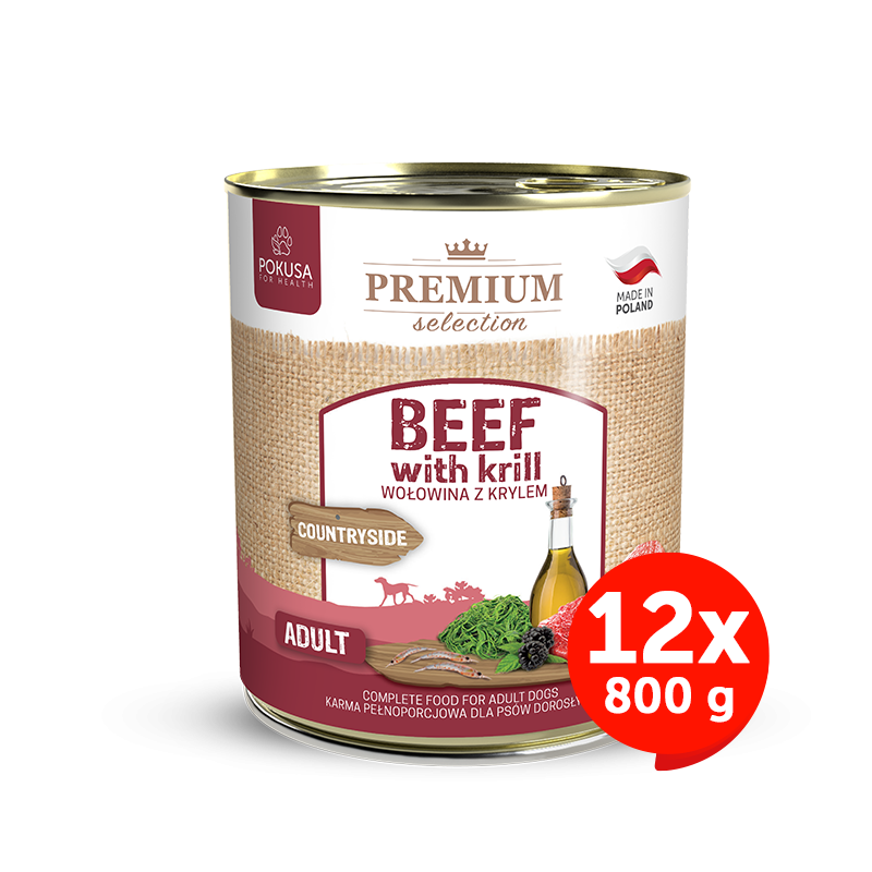 Premium Selection - beef whith krill - wet food