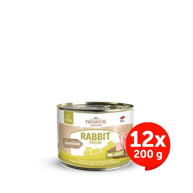 Premium Selection - rabbit - wet food for adult cats