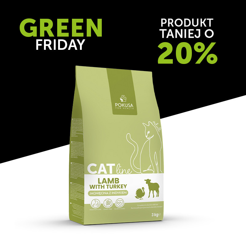 GreenFriday: Pokusa Karma Sucha dla Kotów CatLine Jagnięcina z Indykiem