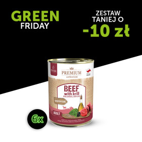 GreenFriday: Premium Selection - wołowina z krylem - karma mokra dla psów dorosłych