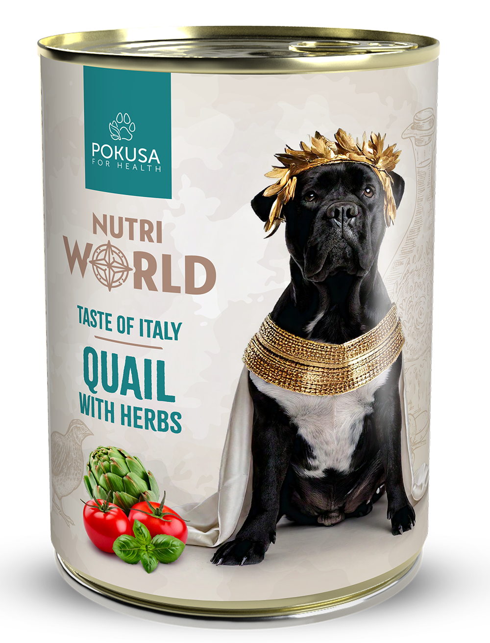 Puszka Nutri World Włochy - przepiórka z ziołami